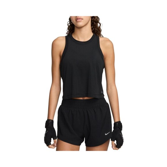 Nike Women's One Classic Breathable Dri-FIT Tank Top Size Small Black Cropped - Picture 1 of 6